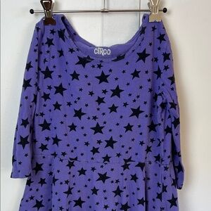 Circo Kids Dress with Black Stars on Purple